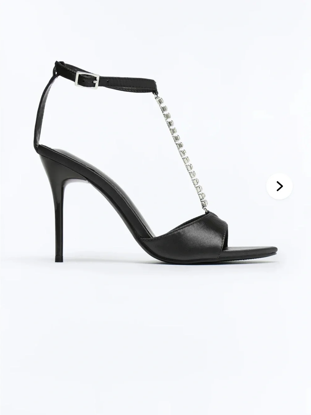 New, Sexy, Black T-Strap Crystal Accent High Heel Sandals, In Box, Size 6